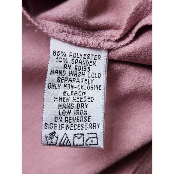 TOP/BLOUSE-JOAN RIVERS-Buff Pink-Suede Look-Soft-Long Sleeves-Size SMALL - Picture 5 of 11